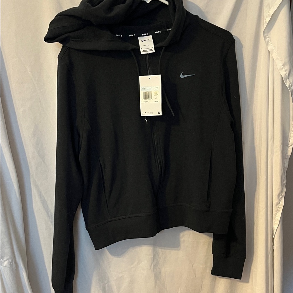NWT NIKE Full Zip Hoodie Black Crop Medium Super Soft